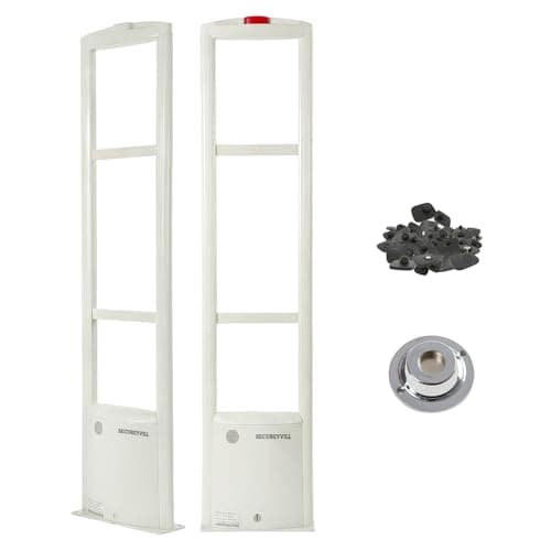 Image of Secureyvill Retail Anti-Theft EAS System, 8.2MHz RF Shop Security Alarm Tower with 100 Tags and Complete Accessories for Supermarkets, Clothing & Toy Stores, Full Protection Solution