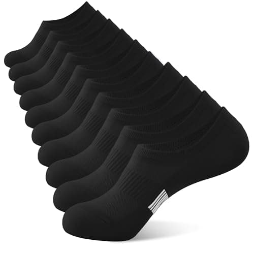 Image of BUDERMMY Trainer Socks for Womens No Show Ankle Socks Invisible Non Slip Ladies Cotton Sports socks Low Cut Casual Socks Women 5 Pairs (UK, Numeric, 6, 8, Regular, Regular, Black)