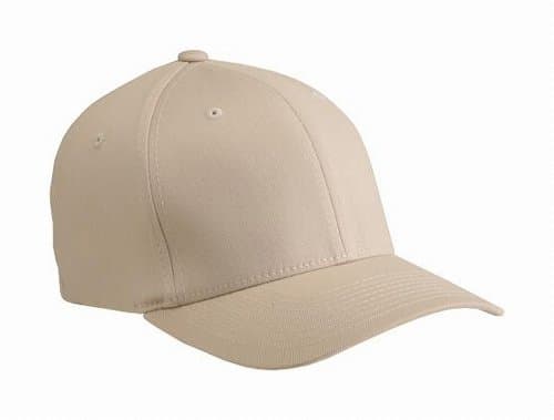Image of Flexfit Unisex Wooly Combed Cap Baseball Cap Blackout Cap, Stone, S/M
