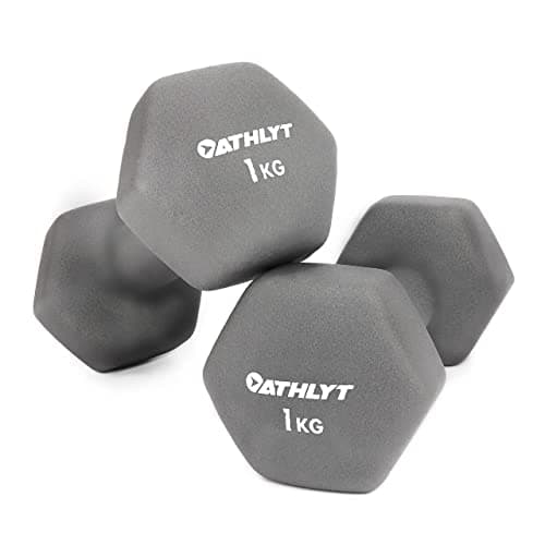 Image of Athlyt Neoprene Dip Dumbbell Set, 2 x 1kg, Grey