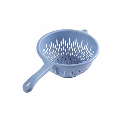 Image of Generic Plastic Strainer with Ergonomic Handle, Multifunctional Kitchen Colander for Washing Fruits, Vegetables, and Draining Pasta, Dishwasher Safe Space-Saving Storage (Blue)
