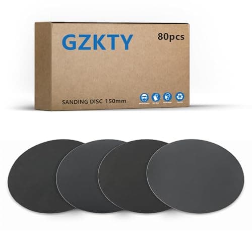 Image of GZKTY 80 Pcs 150mm Sanding Discs, Grit 600-5000, Sandpaper Round Wet and Dry Disc Hook and Loop Flocking Disc Orbital Sanding Pad for Polishing Wood, Metal, Car