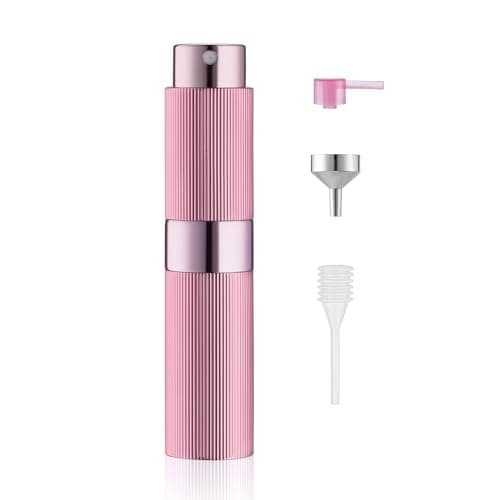 Image of Toureal Travel Perfume Atomiser Refillable - Mini Aftershave Spray Bottle-Portable Empty Cologne Refill Pump Dispenser for Men - Small Glass Fragrance Atomizer for Women Pink