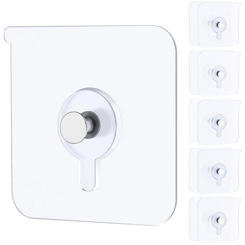 Image of Uniclife 10 Pcs Self Adhesive Picture Hooks 15 kg Load Heavy Duty Picture Hangers Without Nails Adhesive Wall Hooks for Hanging Transparent Waterproof Frame Hangers Stickyhooks for Bathroom Kitchen