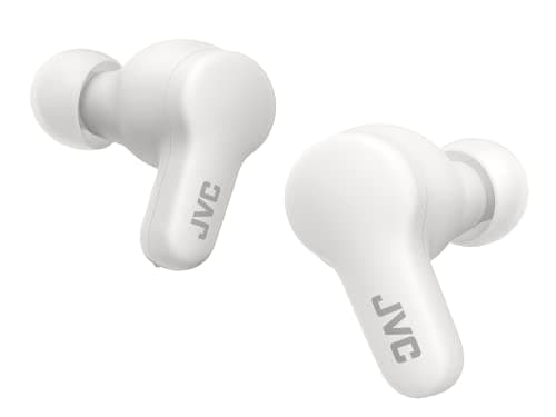 Image of JVC HA-Z77T-W Gumy True Wireless Bluetooth Earbuds, Maximum 24 hours of playtime, Quick Charge, Single ear use, IPX4 water & sweat resistant, Compact charging case (White)