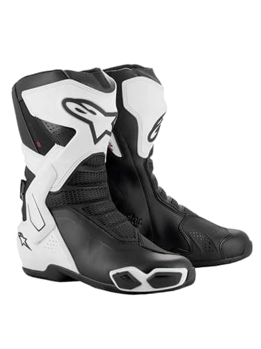 Image of Alpinestars Stella SMX-6 v3 Drystar Women’s Motorcycle Boots, CE-Certified Waterproof Touring Gear, Advanced Protection, Ergonomic Fit, Durable All-Weather Design, 39, White/Black
