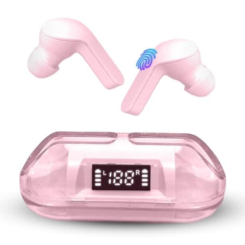 Image of Wireless Bluetooth Headphones, Bluetooth 5.3 HiFi, Surround Sound, 40 Hours Performance with Charging Case, Wireless Headphones with Noise Reduction, LED Display (Model 4)