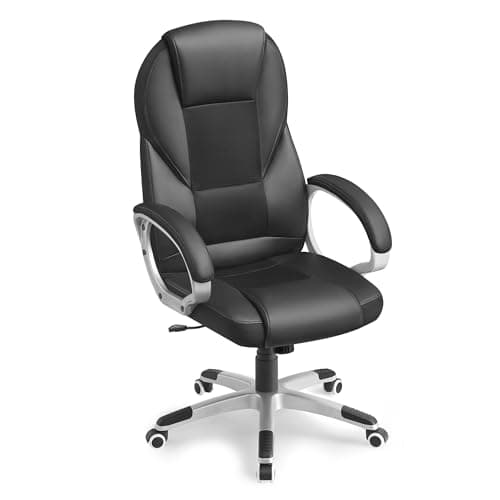 Image of SONGMICS Executive Office Chair with High Back, Durable and Stable, Height Adjustable, Ergonomic, Black, OBG22BUK, 73 x 70 x (112-122) cm, 777OBG22BUK