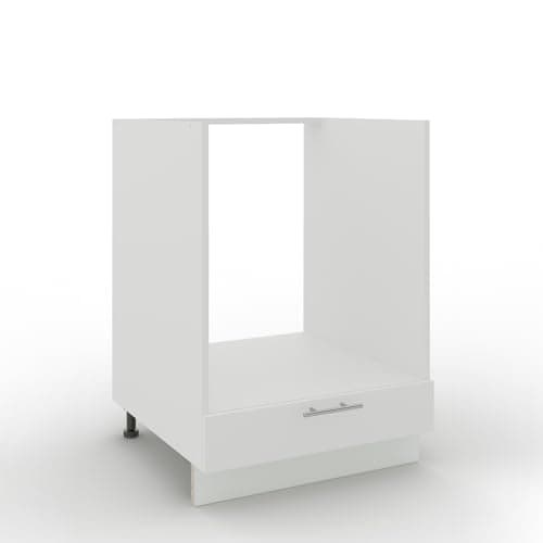 Image of JD Greta Adjustable Kitchen Base Unit - 600mm - Oven Base Cabinet with Drawer (No Worktop) - White Matt