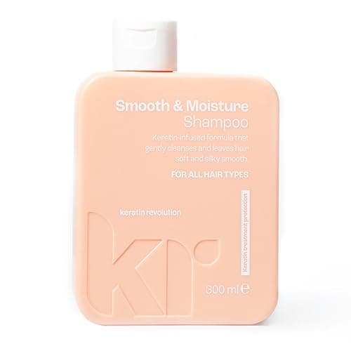Image of Keratin Revolution Smooth & Moisture Shampoo 300ml - Sulfate-Free Hydrating Hair Cleanser with Keratin for Gentle Frizz Control - Softness, Shine & Strength - Ideal for Dry, Damaged, Treated Hair