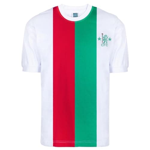 Image of Chelsea 1974 Third Retro Football Shirt White/Green X-Large Cotton