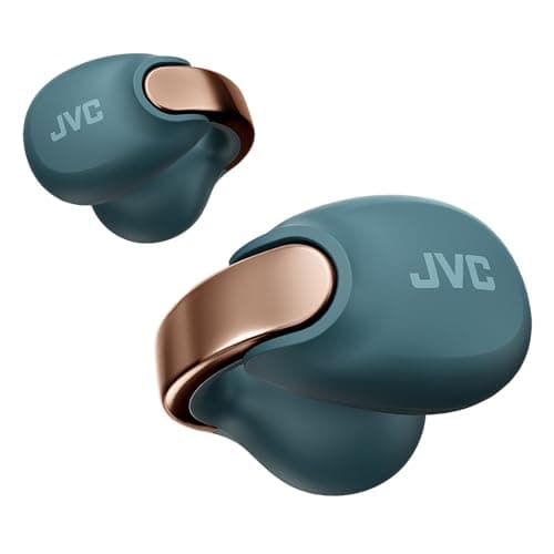 Image of JVC NEARPHONES HA-NP1T-A True Wireless Earphones in Jewellery Design, Comfortable Fit, Quick Charge Function, Multipoint Connection, Bluetooth 5.3, 24 Hours Battery Life, App - (Turquoise Blue)