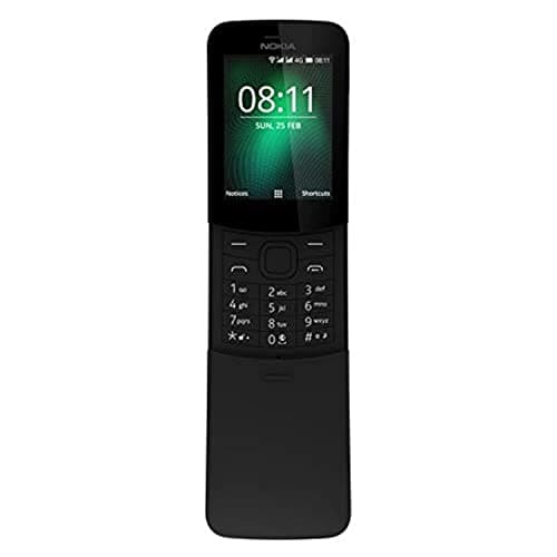 Image of Nokia 8110 4G Mobile Phone 2018, Dual Sim - Yellow (Dual Sim, Black)