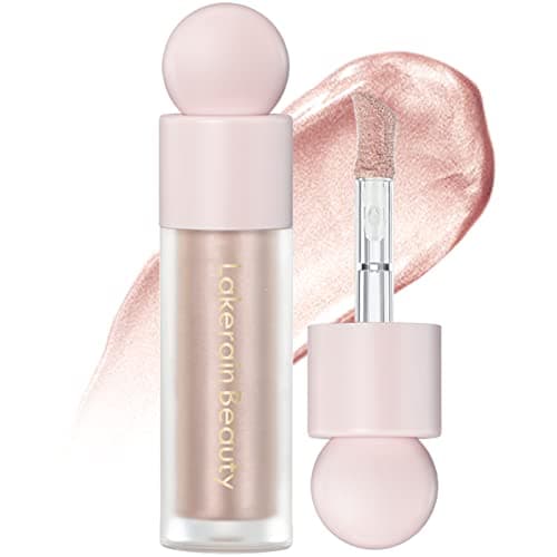 Image of Erinde Liquid Highlighter Makeup, Shimmer Cream Highlighter, Natural Light Face Brightening Highlight, Body Glow Drops Glitter #3 Rose Gold, 1