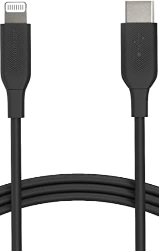 Image of Amazon Basics MFi Certified Fast Charging USB-C to Lightning iPhone Charger Cable, Nylon Braided Cord, Compatible Charger for Apple iPhone 14 13 12 11 X Xs Pro, Pro Max, Plus, iPad, 1.8m, Black