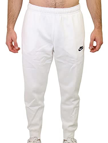 Image of NIKE BV2671-100 Sportswear Club Fleece Pants Men's WHITE/WHITE/BLACK Size M