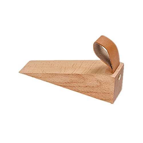 Image of SuKeYuan 1 Pcs Door Stopper Non-Slip Wooden Door Wedge Wedges Fingers Protector for Bedroom, Kitchen, Office Doors(Beech)