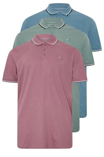 Image of BadRhino Big & Tall & Blue Tipped Polo Shirt - Men's - Plus Size Curve
