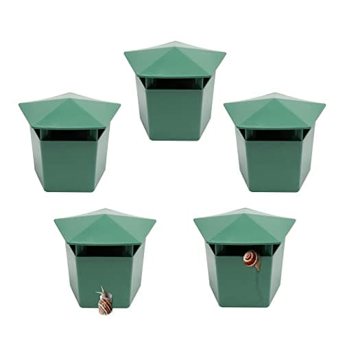 Image of Beslands 5 Pcs Snail & Slug Traps for Garden 3.9" x 2.4" x 2.8" Eco-friendly Slugs Snails Catcher Outdoor (Green)