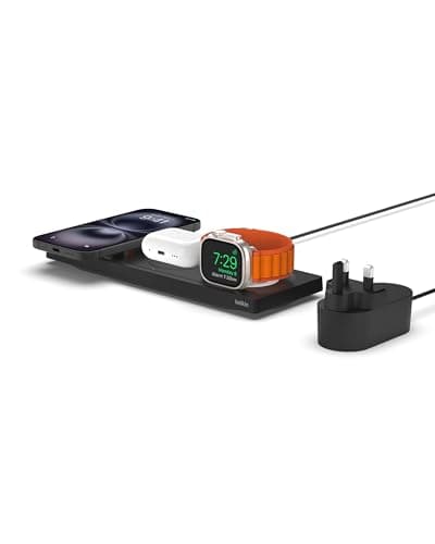 Image of Belkin Boostcharge Pro 3In1 Wireless Charging Pad With Magsafe Black