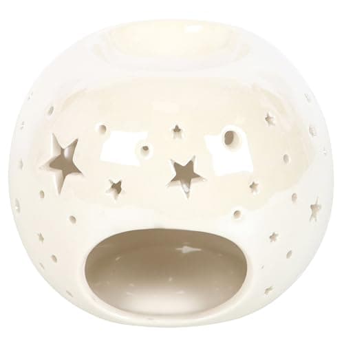 Image of Tech Island Wax Burner, Iridescent Ceramic Oil Burners, Wax Melts, wax warmer Aromatherapy Oil Diffuser, Essential Oil for Diffusers for Home Decor, Air Fresheners, Room Décor (White)