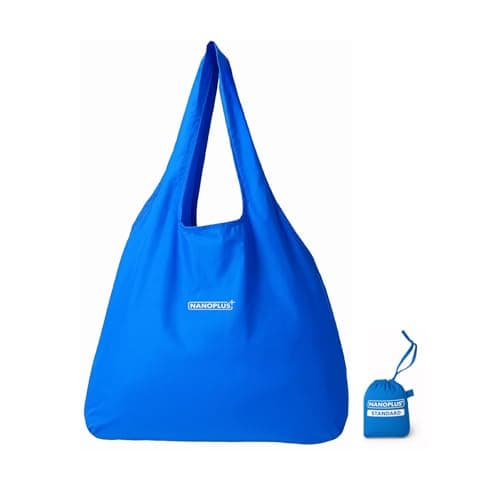 Image of NANOPLUS Ultimate Foldable Travel Tote Bag - Reusable Shopping Bag - Compact & Portable & Lightweight (Blue, 25L)