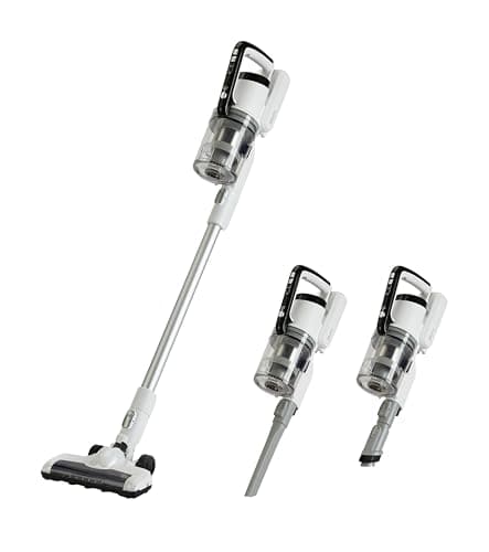 Image of Amazon Basics 2 in 1 Cordless Vacuum Cleaner with DC Motor 150W 0.7L White and Black
