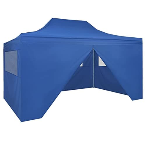 Image of ZEYUAN Pop-Up Folding Tent with 4 Side Walls, 3 x 4.5 m, Blue, Home and Garden, Lawn and Garden, Outdoor Life, Outdoor Structures, Canopies and Gazebo(SPU:42512)