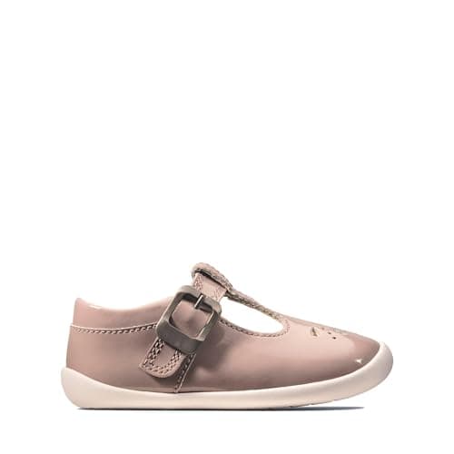 Image of Clarks Roamer Star T Girls Riptape Prewalkers 2 UK Child Narrow Pink Patent