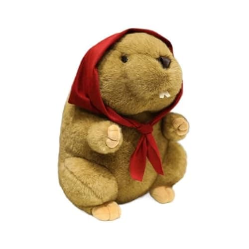 Image of ANNIUP 25cm Clumsy Groundhog Plush Toy Plush Toy Cuddly Soft Toys Red Scarf Groundhog Stuffed Animals Toys Home Decor Cushion Pillow Toys Gifts for Kids Boys Girls