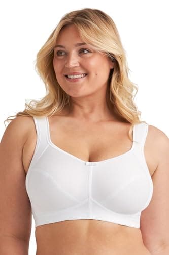 Image of Miss Mary of Sweden Cotton Divide Non-Wired Bra for Women — Stops Under-Bust Sweat & Irritation, Breathable Cotton with Separating Cup Design, Plus Size White