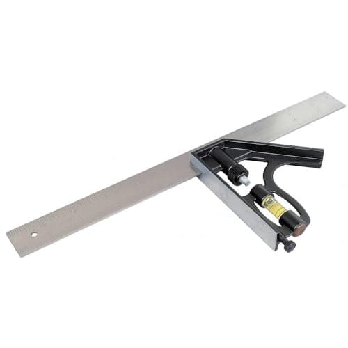 Image of STANLEY 2-46-222 Metal Combination Square, 300mm/ 12'', Silver/Black