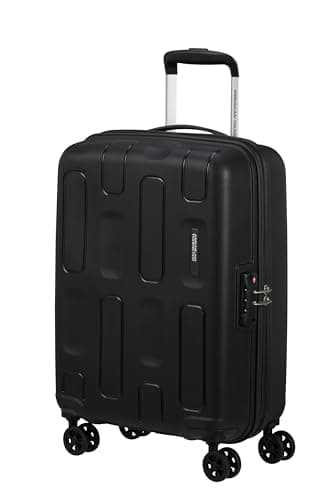Image of American Tourister Ellipso - Carry-on Suitcase 55 x 40 x 20 cm - Hard-Shell Cabin Trolley for Most Airlines Including Ryanair and easyJet - 4 Wheels, TSA Lock, Lightweight - 32 L - Black