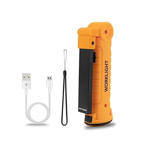 Image of Vagocom LED USB Rechargeable Work Light Flashlight Torch, Portable COB Bright Inspection Lamp,Small Lantern with Magnetic Base and Hook for Mechanic Tools,Garage,Emergency,Workshop,Outdoor(1 Pack)