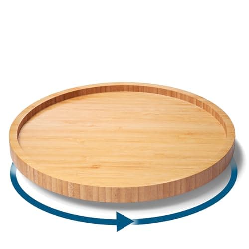Image of VERTORGAN Lazy Susan Organizer for Kitchen,Bamboo Turntable for Cabinet,Pantry,Vanity,Small（Natural）