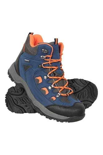 Image of Mountain Warehouse Adventurer Mens Waterproof Boots - IsoDry Shoes with Synthetic Upper, Mesh Lining, Deep Lugs & EVA Cushioning - Spring Summer, Hiking & Outdoors Bright Blue Adult Shoe Size 10