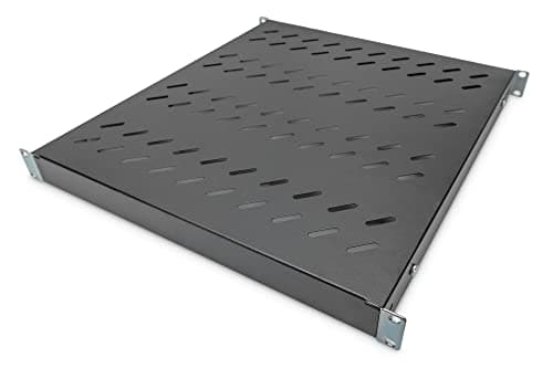 Image of DIGITUS Shelf - Variable depth - For fixed installation - 19-inch - 1U - Load capacity 50 kg - For network and server cabinets - From 800 mm cabinet depth - Black