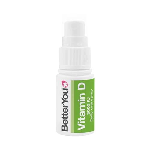 Image of BetterYou Vitamin D 3000 IU Oral Spray, Fast Acting Vitamin D3 Supplement, Supports Bones, Teeth and a Healthy Immune System, 3-Month Supply, Natural Peppermint Flavour, Made in the UK