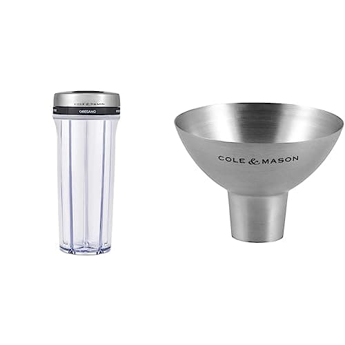 Image of Cole & Mason H122116 Saunderton Herb & Spice Storage Shaker | Empty Container/Cole & Mason H611928CS Dover Stainless Steel Funnel | Bundle