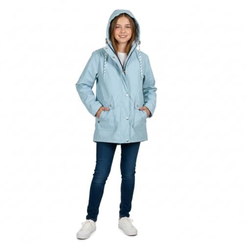 Image of A2Z Puffer Jacket for Men & Women Water Resistant Hooded Raincoat Lightweight - Raincoat 625 Dusty Blue._XXL