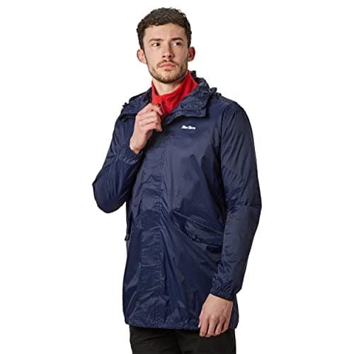 Image of Peter Storm Men’s Parka In A Pack with Adjustable Hood, Waterproof, Breathable, Lightweight & Packable Raincoat, (UK, Alpha, L, Regular, Regular, Navy)