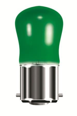 Image of 2x Pygmy 240V 15W BC (B22) Green