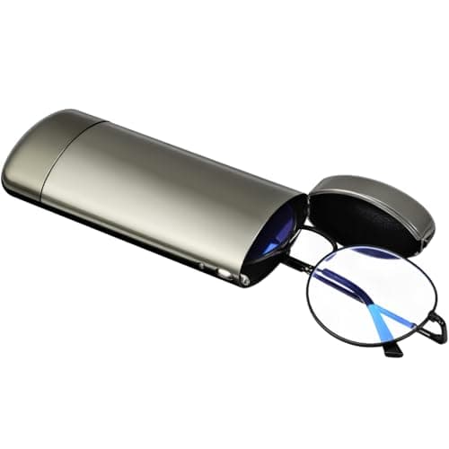 Image of Healeved Aluminium Glasses Box - Slim Hard Shell Eyewear Case Lightweight Portable Protective Storage for Glasses Ideal for Travel and Daily Use
