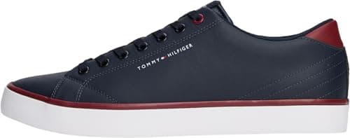 Image of Tommy Hilfiger Men’s Low Top Vulcanised Trainers, Blue (Desert), 9