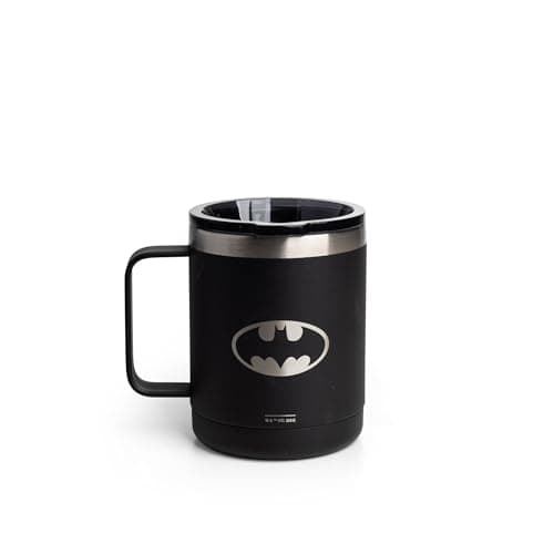 Image of Smartshake Bohtal Insulated Coffee Mug 12 oz, Double Wall Vacuum Insulated Mug with Lid, Leakproof BPA-Free Stainless Steel Coffee Cup, Travel Mug for Hot & Cold Beverages -Batman Logo