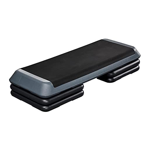 Image of Yaheetech Exercise Step/3 Levels Aerobic Step Platform/Adjustable (11,16,21 cm) Gym Step/Fitness Stepper with Risers for Strength Trainning, Gray