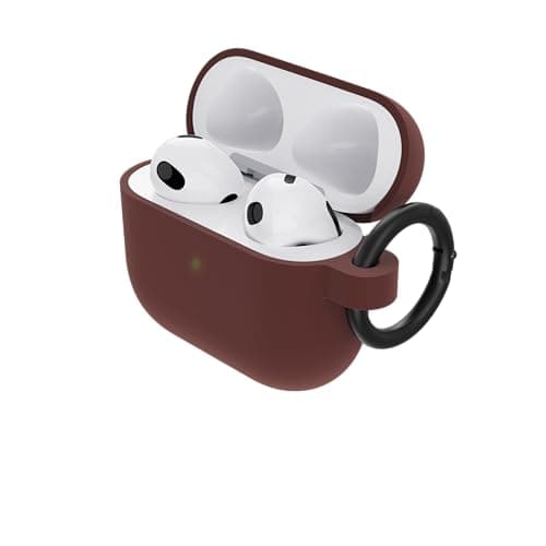 Image of OtterBox Soft Touch Headphone Case for AirPods 3rd Gen 2021, Shockproof, Drop proof, Ultra-Slim, Scratch and Scuff Protective Case for Apple AirPods, Includes Carabiner, Brown