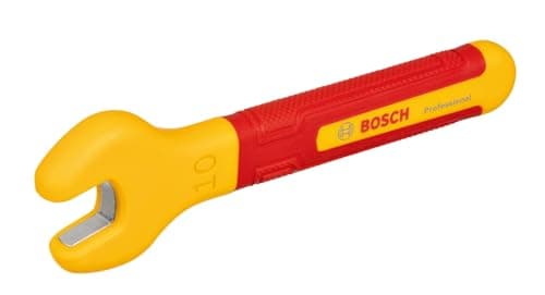 Image of Bosch Professional VDE Spanner - 10 mm (jaw Position of 15°, Certified up to 1,000 V,Insulated with Thermoplastic Elastomer (TPE))