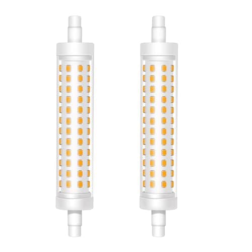 Image of Caldarax 12W R7s LED Bulb 118mm, Warm White 3000K, 120W R7s J118 Linear Halogen Bulb Replacement, 1500LM, Non-Dimmable, Double Ended Base for Ceiling Floodlight Lamp, 2 Pcs