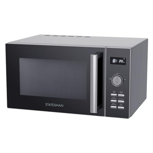 Image of Statesman 25L 900W Stainless Steel Digital Combination Microwave Grill & Oven with Stainless Steel Interior - 11 Power Levels, 10 Auto Cooking Programmes, 95 Minute Timer - SKMC0925SS